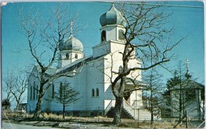 Russian Greek Orthodox Church Kodiak Alaska Postcard Posted 1961