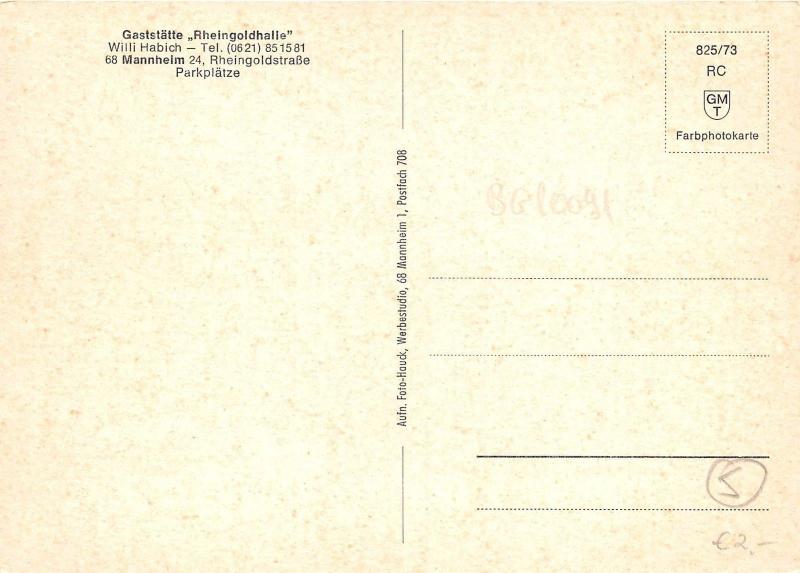 BG10091 gaststatte rheingoldhalle mannheim hotel   germany