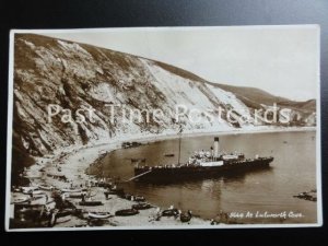 Dorset LULWORTH COVE Showing Passenger Ferry Moored at Beach - Old RP Postcard