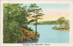 Greetings from Elmhurst Ontario ON c1948 Vintage Postcard G9