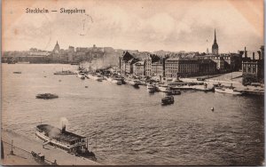 Sweden Stockholm Skeppsbron Vintage Postcard C098