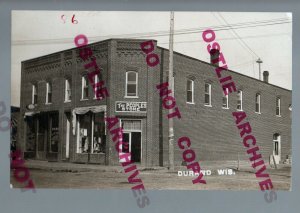 Durand WISCONSIN RPPC c1910 BAR Saloon ADVERTISING GENERAL STORE nr Eau Claire