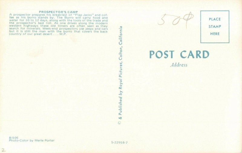 Postcard Prospectors Camp California
