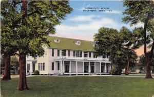 Community House Gulfport Mississippi linen postcard