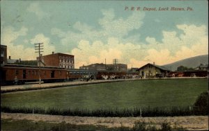 Lock Haven PA P RR Train Depot Station Harrisburg & Erie RPO Cancel Postcard