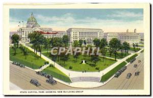 Postcard Old State Capital Park Showing New Building Group Swan Italian gardens