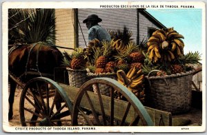 1928 Choice Products Taboga Island Panama Fruits In Big Cart Posted Postcard 