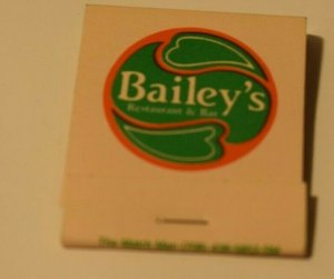 Bailey's Restaurant & Bar Illinois 20 Strike Matchbook