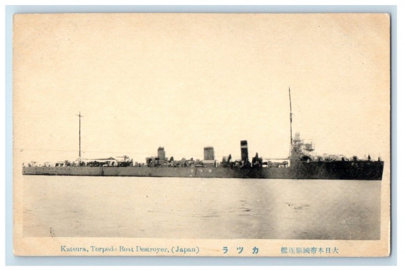 c1915 Katsura Torpedo Boat Destroyer WW1 Japanese Imperial Navy Ship Postcard