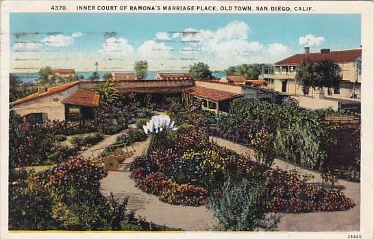 California San Diego Inner Court Of Ramonas Marriage Place Old Town 1928