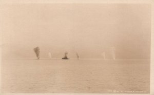 Vintage 1912 RPPC Ships of the Atlantic Fleet Target Practice Clarke & Muller #2