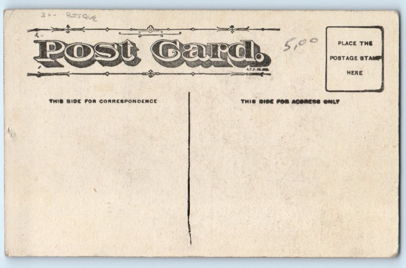 c1910's Risque Princess Pauline Costume Studio Weird Posing Antique Postcard