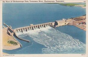 Tennessee Chattanooga Aerial View Of Chickamauga Dam On Tennessee River