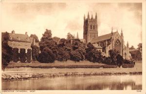 uk19531 worcester cathedral  west real photo uk
