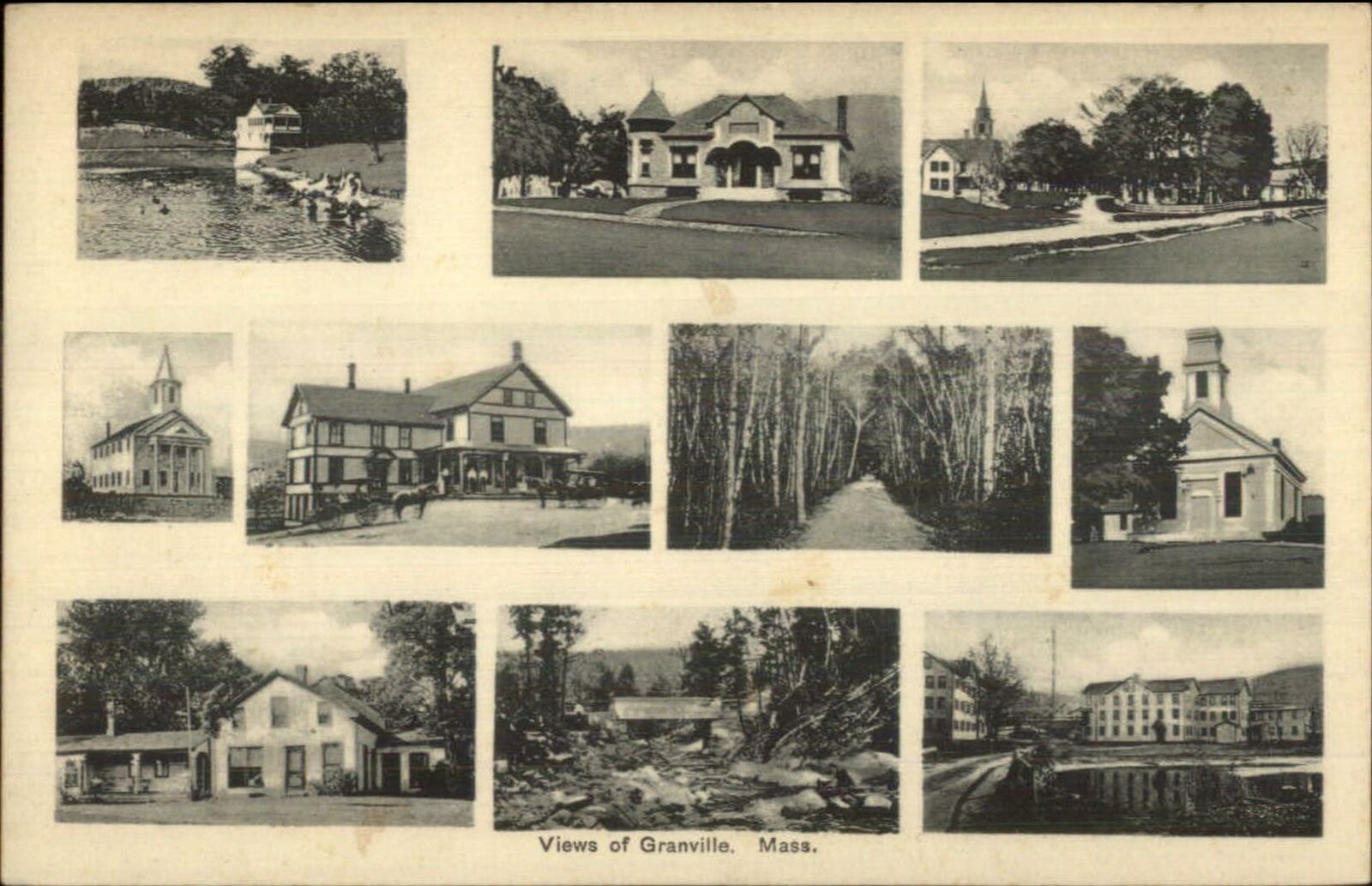 Granville MA Multi View c1910 Postcard United States Massachusetts