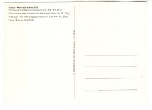 Furka Oberalp Bahn, Push Pull Train, Baggage Motor Car, Switzerland 1981