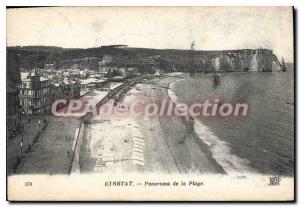 Postcard Old Etretat Panorama Of The Beach