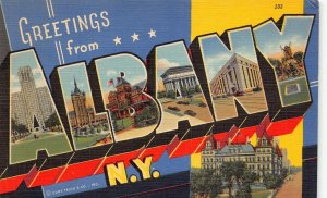 LPS67 ALBANY New York LARGE Big Letter Postcard