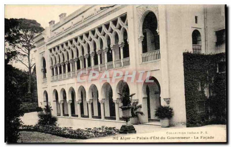 Old Postcard Algiers Summer Palace of the Governor The Facade