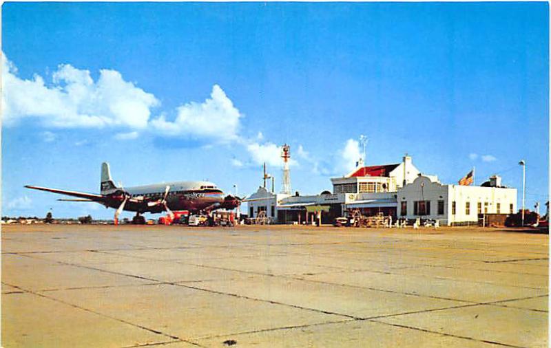 Jackson MS Municipal Airport Delta Prop Plane Postcard