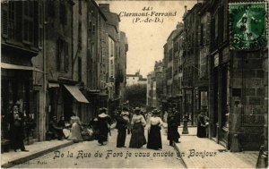 CPA CLERMONT-FERRAND - De la Rue du Fort je vous envois un Bonjour (73028)