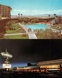 LAS VEGAS, NV Nevada  STARDUST HOTEL~CASINO Night & Pool NEON Sign TWO Postcards