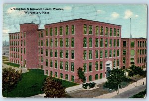 c1912 Worcester Massachusetts MA Postcard Crompton Knowles Loom Works Building