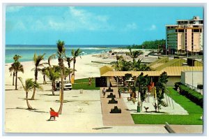 1973 Snow White Sand at Lido Beach Pavilion Gulf of Mexico Sarasota FL Postcard