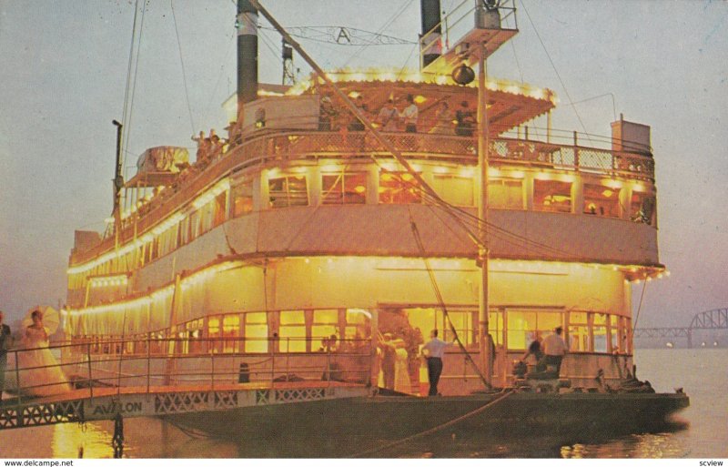 Ohio River , KENTUCKY , 50-60s ; Paddle Wheel Excursion Boat AVALON