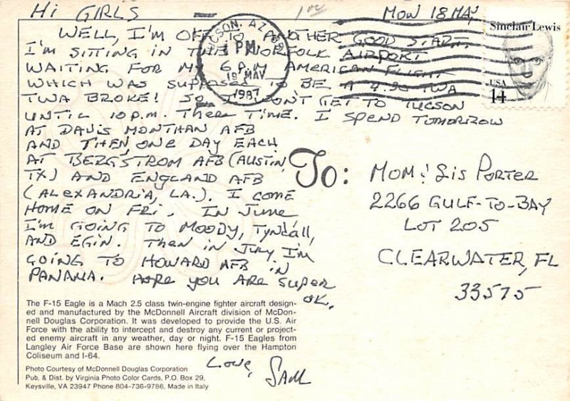 Usaf F15 Eagles, Over Hampton, Virginia  