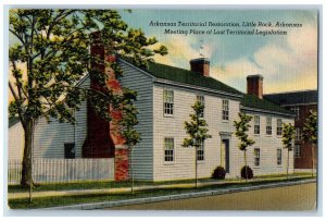 1949 Arkansas Territorial Restoration Meeting Place Little Rock AK Tree Postcard 