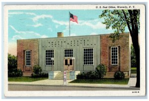 1949 US Post Office Building Exterior Waverly New York Vintage Antique Postcard 