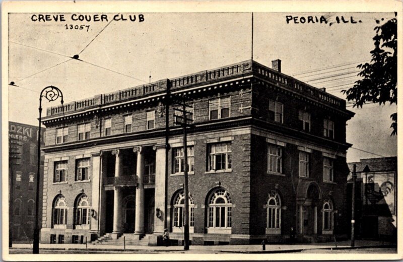 Postcard Creve Coeur Club in Peoria, Illinois