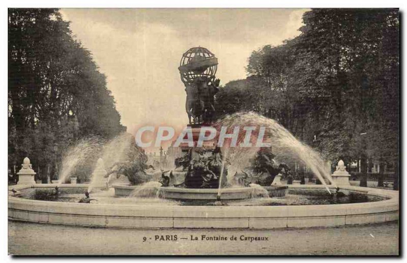 Paris Old Postcard Fountain Carpeaux
