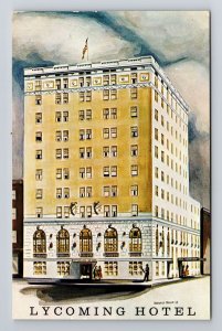Williamsport PA - Pennsylvania, The Lycoming Hotel, Chrome, c1968, Postcard 