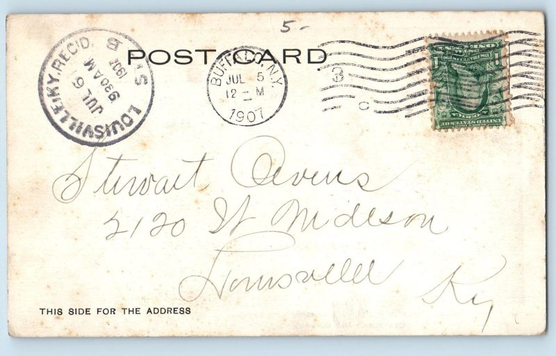 1907 Gallery Deck C & B Line Steamer Daily Cleveland & Buffalo Interior Postcard