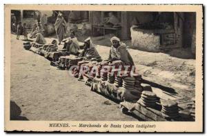 Old Postcard Meknes Dealers Basia bread indigene