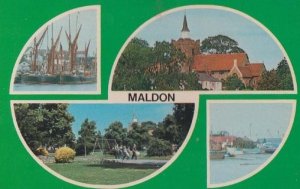 Maldon Essex 1970s Children Playing In Gardens of Park Swing Swings Postcard