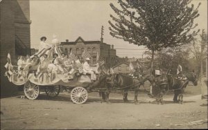 Hartford Area? From Connecticut Group Parade Float c1910 Real Photo Postcard #1