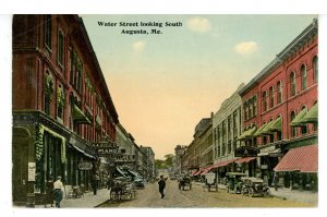 ME - Augusta. Water Street looking South ca 1907