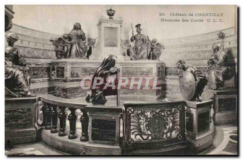 Old Postcard Chateau de Chantilly Mausoleum of Conde