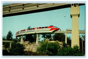 Disneyland Monorail Trains Between Disneyland And Hotel Anaheim CA Postcard 