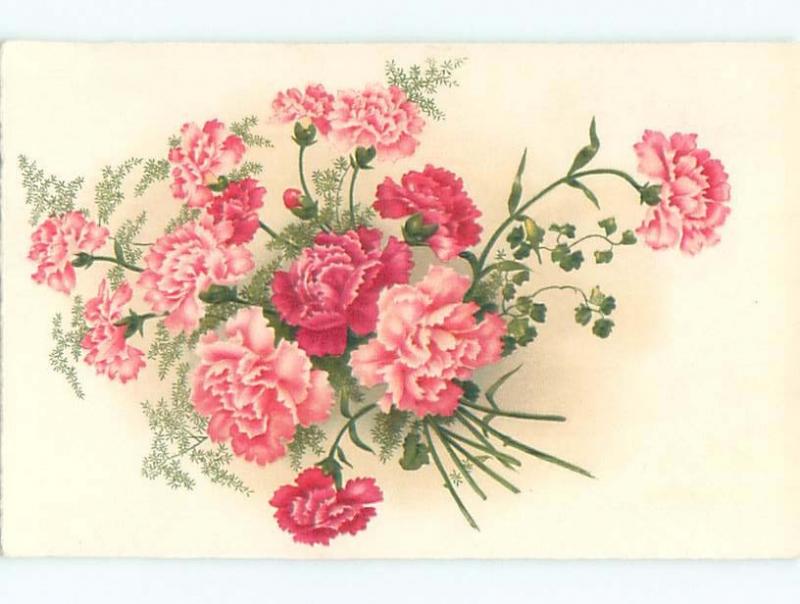 Very Old Foreign Postcard BEAUTIFUL FLOWERS SCENE AA4232