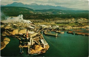 Macmillan Bloedel Ltd Newsprint Mill Powel River BC Aerial Unused Postcard G15