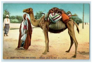c1910s Start on a Journey, Egyptian Types and Scenes Unposted Antique Postcard