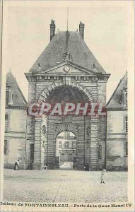 Postcard Old Chateau Fontainebleau Gate Court Henry IV Gate Francois I.