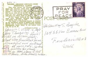 Postcard HOUSE SCENE Springfield Illinois IL AT4015