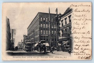 c1905's Montgomery Street From Washington Street Jersey City New Jersey Postcard