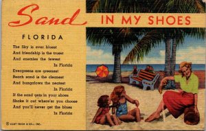 Florida Miami Beach Sand In My Shoes 1951 Curteich