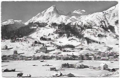 Davos-Platz, Switzerland. Beautiful view of ski resort. 1948.